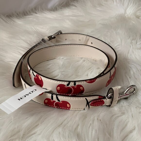 COACH Cherry & Strawberry Printed Reversible Bag Strap SET (2 PIECES SET) - Picture 3 of 4